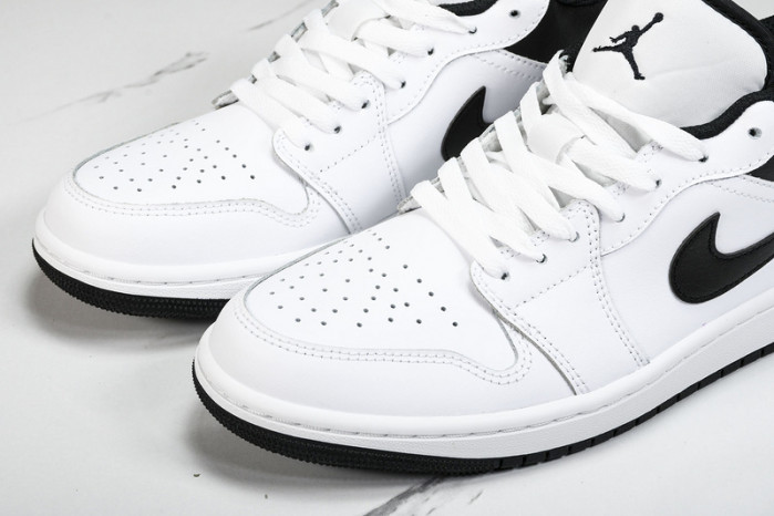 jordan 1 low white black - 553558-132