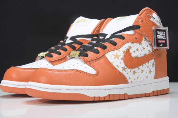 nike dunk high pro sb s*upre*me orange -307385-181