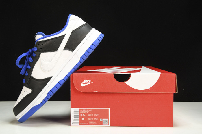 nike dunk low white black royal - fd9064-110