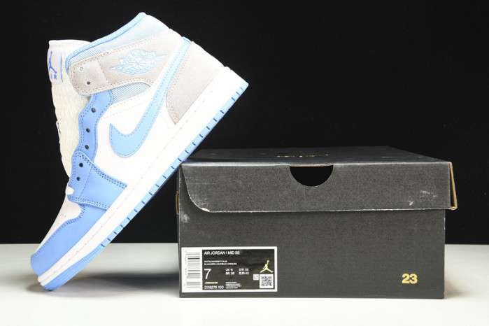 jordan 1 mid university blue grey - dx9276-100