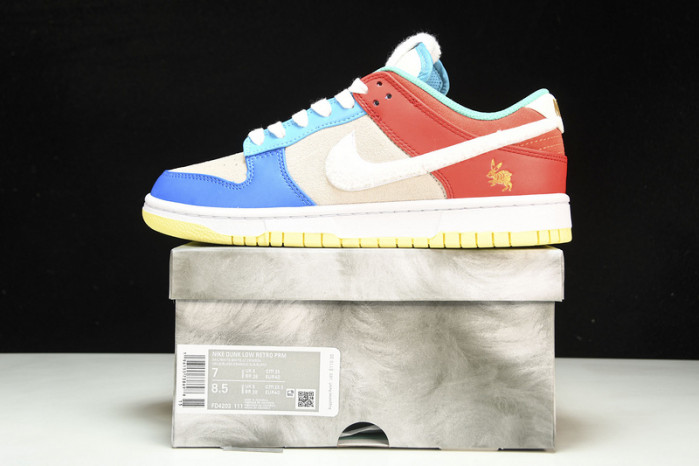 nike dunk low retro prm year of the rabbit blue orange cream shoes fd4203-111