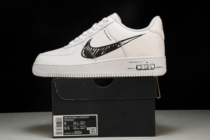 nike air force 1 low sketch white black - cw7581-101