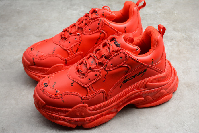 bl triple s trainers red letters -kickze bl5