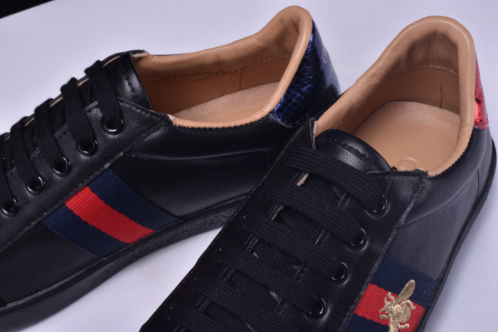 gc ace embroidered low-top sneaker black with bee mens 431942-a38g0