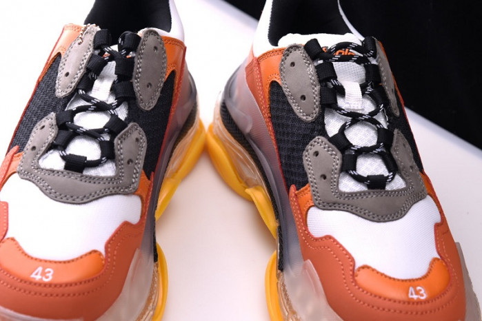 bl triple s trainers clear sole orange black 541624 w09e1 1766