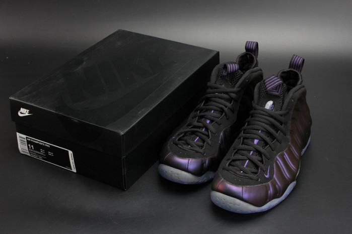 nike air foamposite one “eggplant” black/ varsity purple mens 314996-008
