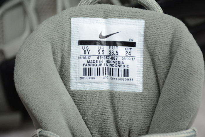 nike air more uptempo “dark stucco” dark stucco/black womens 415082-007